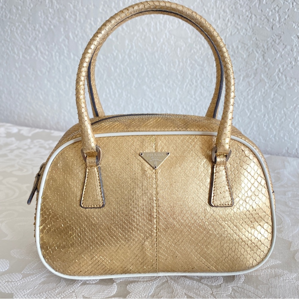 Prada gold Python mini bag - Picture 1 of 16